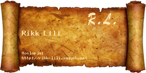 Rikk Lili névjegykártya